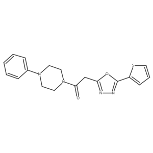 1-(4-Phenylpiperazin-1-yl)-2-(5-(thiophen-2-yl)-1,3,4-oxadiazol-2-yl)ethanone Structure