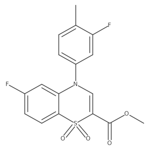 methyl 6-fluoro-4-(3-fluoro-4-methylphenyl)-4H-1,4-benzothiazine-2-carboxylate 1,1-dioxide结构式