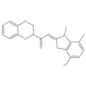 (Z)-N-(7-chloro-3,4-dimethylbenzo[d]thiazol-2(3H)-ylidene)-2,3-dihydrobenzo[b][1,4]dioxine-2-carboxamide Structure