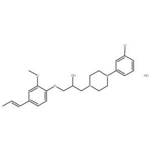 (E)-1-(4-(3-chlorophenyl)piperazin-1-yl)-3-(2-methoxy-4-(prop-1-en-1-yl)phenoxy)propan-2-ol hydrochloride结构式