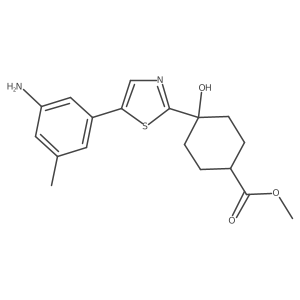 4-[5-(3-Amino-5-methylphenyl)-2-thiazolyl]-4-hydroxycyclohexanecarboxylic acid methyl ester Structure