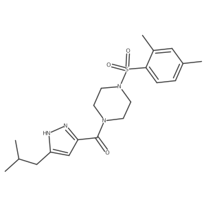 Methanone, [4-[(2,4-dimethylphenyl)sulfonyl]-1-piperazinyl][5-(2-methylpropyl)-1H-pyrazol-3-yl]-结构式