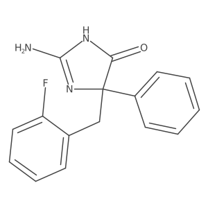 2-Amino-5-[(2-fluorophenyl)methyl]-5-phenyl-4,5-dihydro-1H-imidazol-4-one Structure