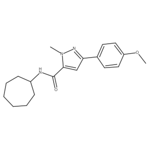N-cycloheptyl-3-(4-methoxyphenyl)-1-methyl-1H-pyrazole-5-carboxamide结构式