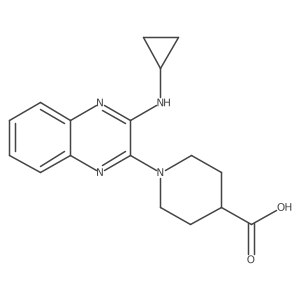 1-(3-(Cyclopropylamino)quinoxalin-2-yl)piperidine-4-carboxylic acid Structure