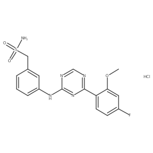 1-(3-{[4-(4-Fluoro-2-methoxyphenyl)-1,3,5-triazin-2-yl]amino}phenyl)-methanesulfonamide hydrochloride Structure