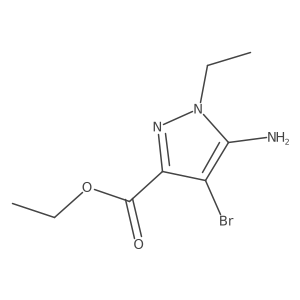 Ethyl 5-amino-4-bromo-1-ethylpyrazole-3-carboxylate结构式