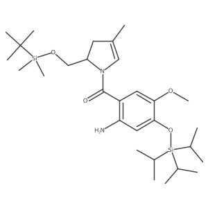 2-amino-5-methoxy-4-((triisopropylsilyl)oxy)phenyl(2-(((tert-butyldimethylsilyl)oxy)methyl)-4-methyl-2,3-dihydro-1H-pyrrol-1-yl)methanone结构式