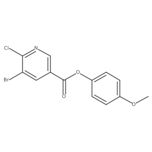 3-Pyridinecarboxylic acid,5-bromo-6-chloro-,4-methoxyphenyl ester结构式