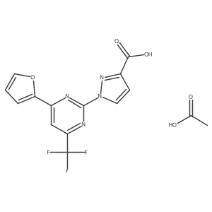 1-[4-(2-Furyl)-6-(trifluoromethyl)pyrimidin-2-yl]-1H-pyrazole-3-carboxylic acid acetate Structure