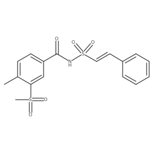 3-methanesulfonyl-4-methyl-N-(2-phenylethenesulfonyl)benzamide Structure