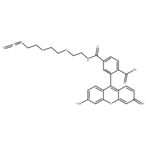 5(6)-Carboxyrhodamine 110 PEG3 Azide Structure