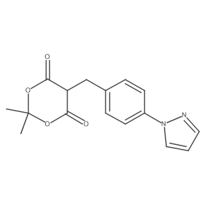 5-(4-(1H-Pyrazol-1-yl)benzyl)-2,2-dimethyl-1,3-dioxane-4,6-dione结构式