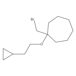 1-(Bromomethyl)-1-(2-cyclopropylethoxy)cycloheptane Structure