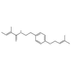 N-[2-(4-prenyloxyphenyl)ethyl]tiglamide Structure
