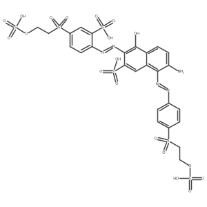 7-Amino-4-hydroxy-8-[2-[4-[[2-(sulfooxy)ethyl]sulfonyl]phenyl]diazenyl]-3-[2-[2-sulfo-4-[[2-(sulfooxy)ethyl]sulfonyl]phenyl]diazenyl]-2-naphthalenesulfonic acid结构式