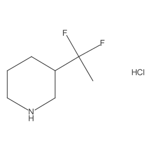 3-(1,1-Difluoroethyl)piperidine hydrochloride结构式