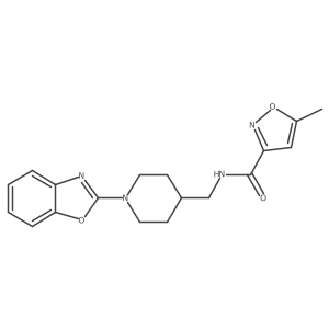 N-((1-(benzo[d]oxazol-2-yl)piperidin-4-yl)methyl)-5-methylisoxazole-3-carboxamide结构式