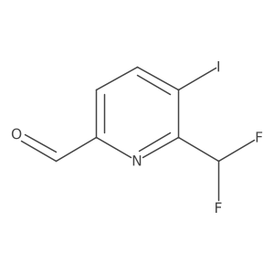 2-(Difluoromethyl)-3-iodopyridine-6-carboxaldehyde结构式
