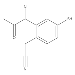 2-(1-Chloro-2-oxopropyl)-4-mercaptophenylacetonitrile Structure
