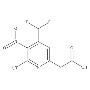 2-(6-Amino-4-(difluoromethyl)-5-nitropyridin-2-yl)acetic acid结构式