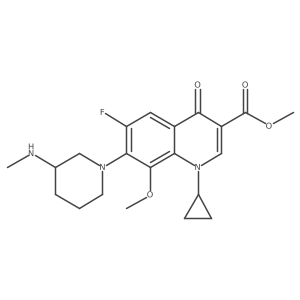 Methyl 1-cyclopropyl-6-fluoro-8-methoxy-7-[3-(methylamino)piperidin-1-YL]-4-oxoquinoline-3-carboxylate Structure