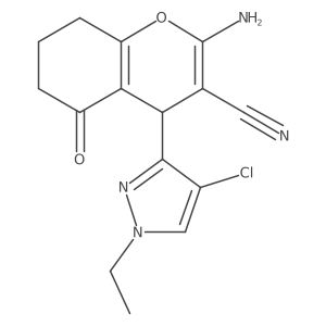 2-Amino-4-(4-chloro-1-ethyl-1H-pyrazol-3-YL)-5-oxo-5,6,7,8-tetrahydro-4H-chromen-3-YL cyanide Structure