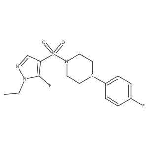 1-((1-Ethyl-5-fluoro-1H-pyrazol-4-yl)sulfonyl)-4-(4-fluorophenyl)piperazine Structure