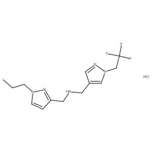 1-(1-propylpyrazol-3-yl)-N-[[1-(2,2,2-trifluoroethyl)pyrazol-4-yl]methyl]methanamine;hydrochloride结构式