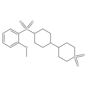 4-(4-((2-methoxyphenyl)sulfonyl)piperazin-1-yl)tetrahydro-2H-thiopyran 1,1-dioxide Structure