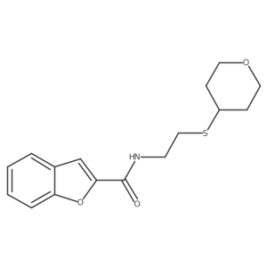 N-(2-((tetrahydro-2H-pyran-4-yl)thio)ethyl)benzofuran-2-carboxamide Structure