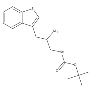 tert-butyl N-[2-amino-3-(1-benzothiophen-3-yl)propyl]carbamate结构式