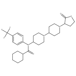 N-(1'-(2-oxotetrahydrofuran-3-yl)-[1,4'-bipiperidin]-4-yl)-N-(5-(trifluoromethyl)pyridin-2-yl)cyclohexanecarboxamide结构式