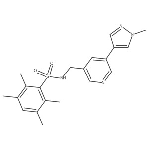 2,3,5,6-tetramethyl-N-((5-(1-methyl-1H-pyrazol-4-yl)pyridin-3-yl)methyl)benzenesulfonamide Structure