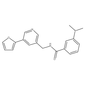 3-(dimethylamino)-N-((5-(furan-2-yl)pyridin-3-yl)methyl)benzamide结构式