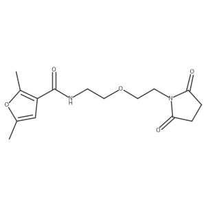 N-(2-(2-(2,5-dioxopyrrolidin-1-yl)ethoxy)ethyl)-2,5-dimethylfuran-3-carboxamide结构式