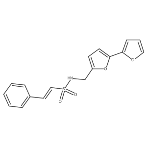 (E)-N-([2,2'-bifuran]-5-ylmethyl)-2-phenylethenesulfonamide结构式