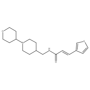 (E)-N-((1-(tetrahydro-2H-pyran-4-yl)piperidin-4-yl)methyl)-3-(thiophen-3-yl)acrylamide结构式