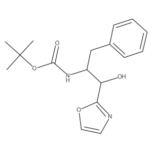 N-[2-hydroxy-2-(2-oxazolyl)-1-(phenylmethyl)ethyl]carbamic acid 1,1-dimethylethyl ester Structure