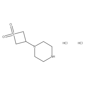 3-Piperazin-1-ylthietane 1,1-dioxide;dihydrochloride Structure