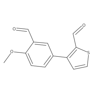 3-(3-Formyl-4-methoxyphenyl)thiophene-2-carbaldehyde结构式