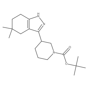 tert-butyl 3-(5,5-dimethyl-4,5,6,7-tetrahydro-1H-indazol-3-yl)piperidine-1-carboxylate结构式