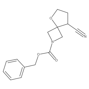 Benzyl 8-cyano-5-oxa-2-azaspiro[3.4]octane-2-carboxylate结构式