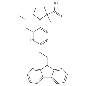 (2S)-1-[(2S)-2-({[(9H-fluoren-9-yl)methoxy]carbonyl}amino)pentanoyl]-2-methylpyrrolidine-2-carboxylic acid Structure