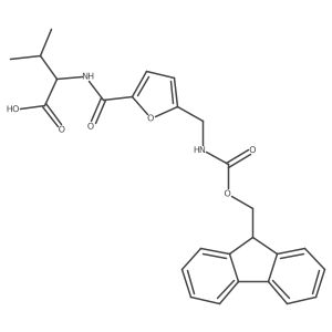 (2R)-2-({5-[({[(9H-fluoren-9-yl)methoxy]carbonyl}amino)methyl]furan-2-yl}formamido)-3-methylbutanoic acid结构式