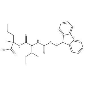 2-[(2S,3S)-2-({[(9H-fluoren-9-yl)methoxy]carbonyl}amino)-3-methylpentanamido]-2-methylpentanoic acid结构式