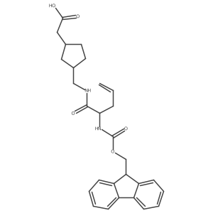 2-(3-{[2-({[(9H-fluoren-9-yl)methoxy]carbonyl}amino)pent-4-enamido]methyl}cyclopentyl)acetic acid结构式