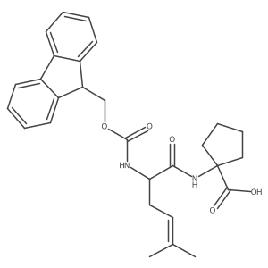 1-[2-({[(9H-fluoren-9-yl)methoxy]carbonyl}amino)-5-methylhex-4-enamido]cyclopentane-1-carboxylic acid Structure