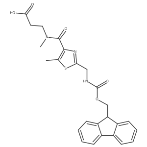3-(1-{2-[({[(9H-fluoren-9-yl)methoxy]carbonyl}amino)methyl]-5-methyl-1,3-thiazol-4-yl}-N-methylformamido)propanoic acid Structure