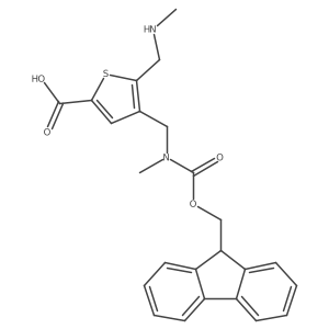 4-[({[(9H-fluoren-9-yl)methoxy]carbonyl}(methyl)amino)methyl]-5-[(methylamino)methyl]thiophene-2-carboxylic acid结构式